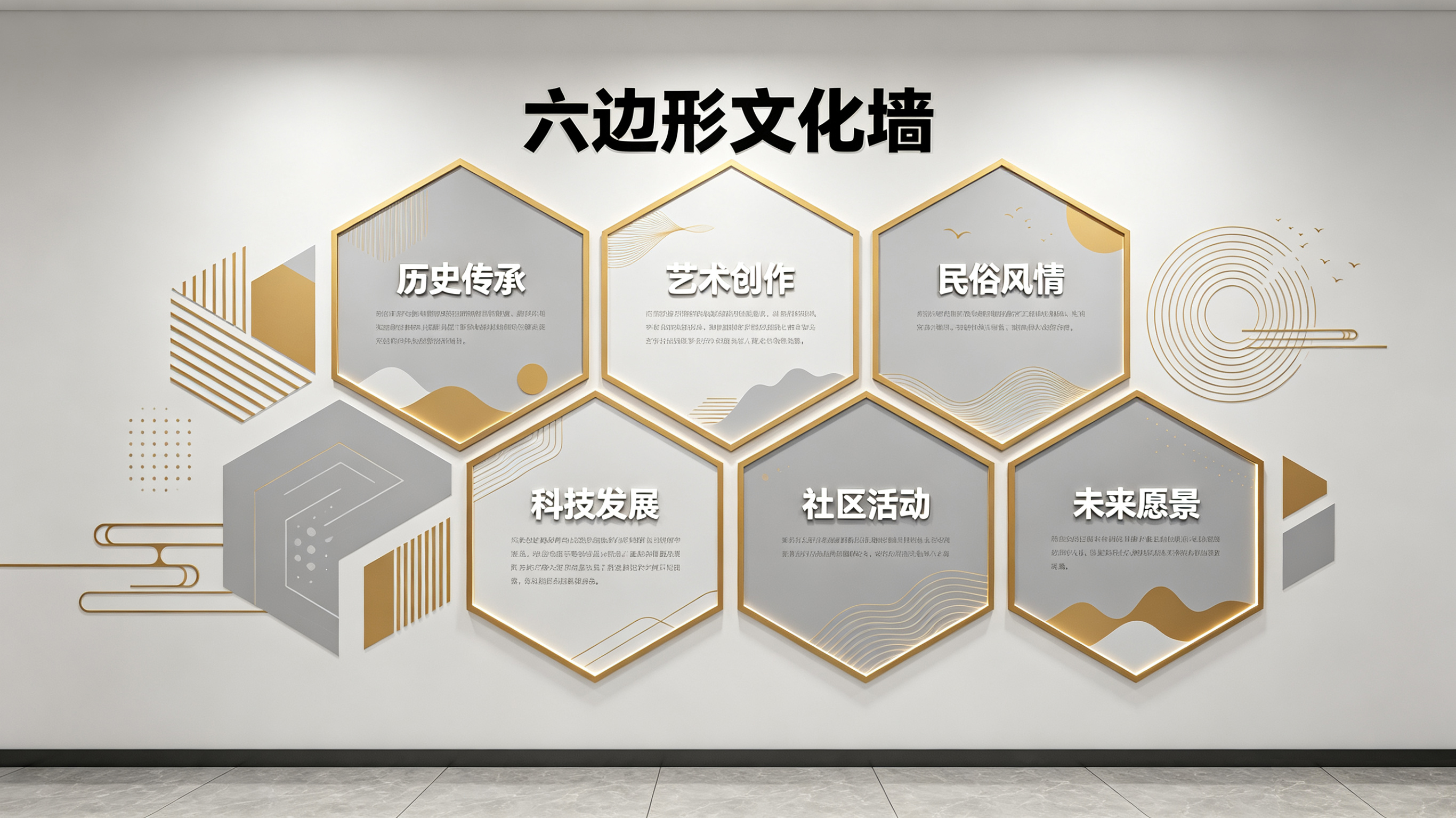 榕江企业文化墙 | 六边形信息美学